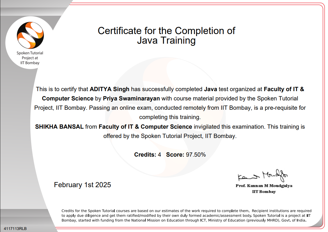 Java Certification - IIT Bombay
